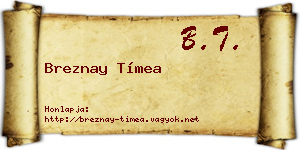 Breznay Tímea névjegykártya